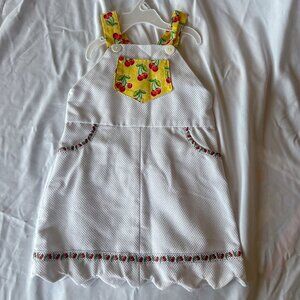 Handmade Cherry Scalloped Overall Jumper